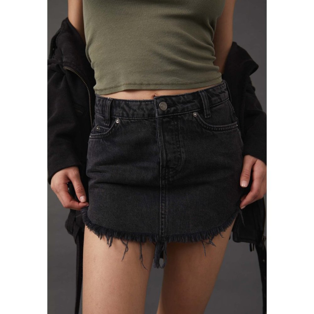 NWT Free People Sky High Mini Skirt / Black